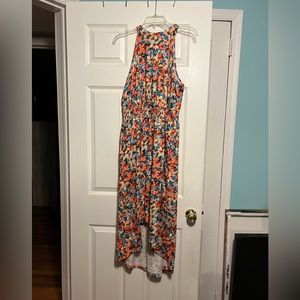 High neck high low dress